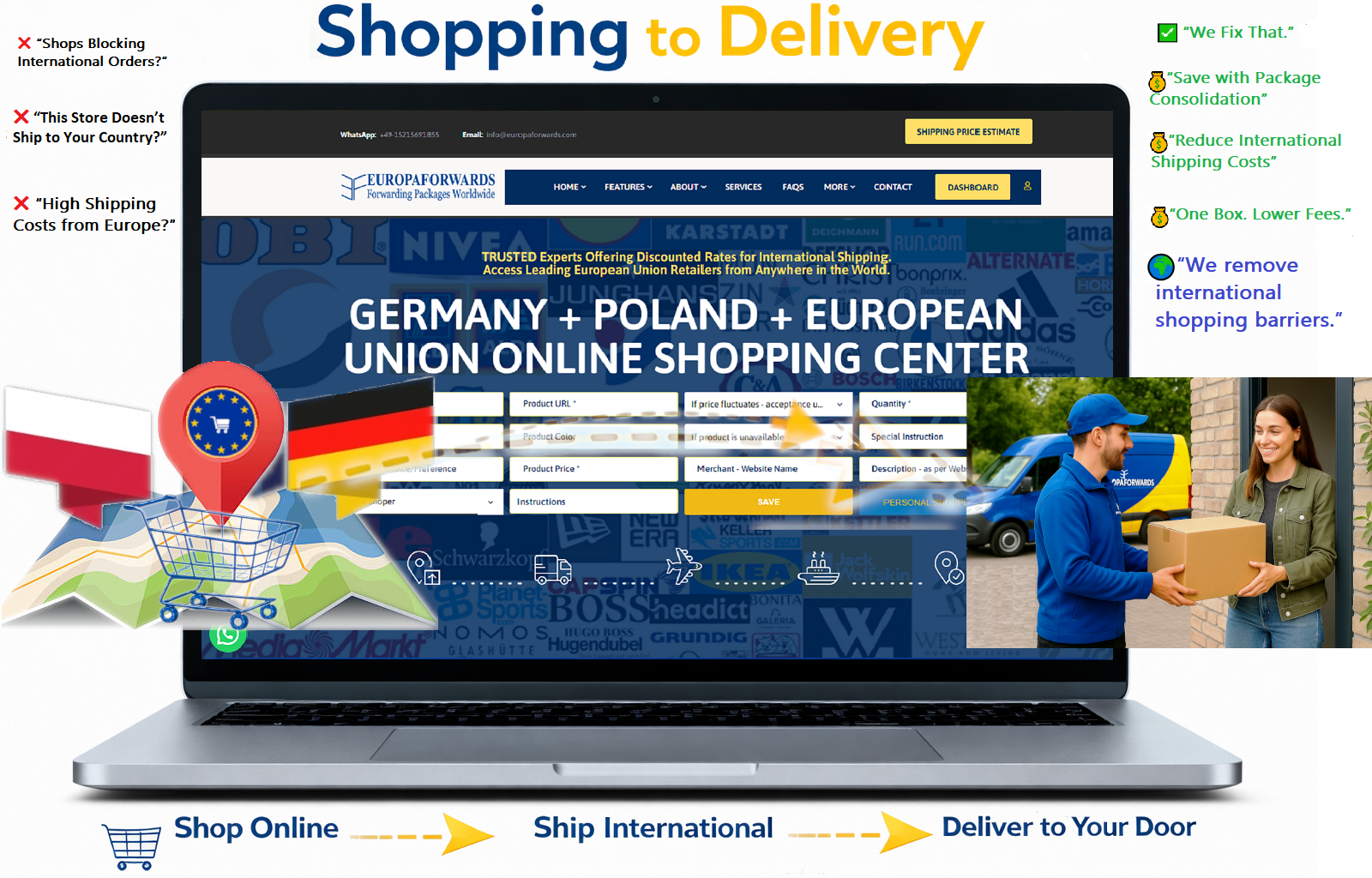 Europaforwards shopping to delivery promotion